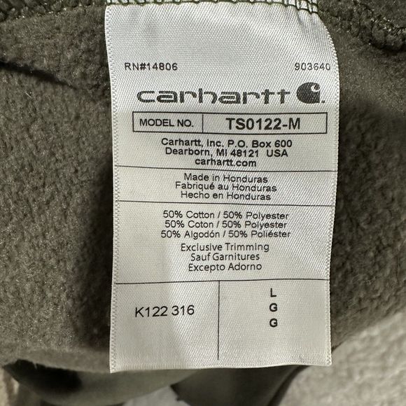 Carhartt Loose Fit Green Full Zip Hoodie Jacket Size Large - Picture 8 of 11